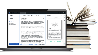 Manuscript editing on laptop